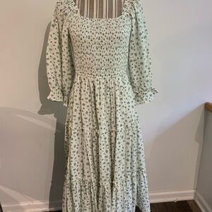 Ivy City Co Cream, blue & green Tiered Ruffled Dress - mommy & me matching dress